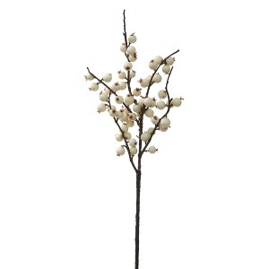 Vickerman 16" White Fall Wild Berry Artificial Christmas Pick, 6/Bag, Weather Resistant - 1 of 3