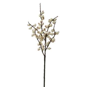 Vickerman 16" White Fall Wild Berry Artificial Christmas Pick, 6/Bag, Weather Resistant