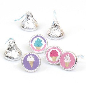 Big Dot of Happiness Scoop Up the Fun - Ice Cream - Sprinkles Party Round Candy Sticker Favors - Labels Fits Chocolate Candy (1 Sheet of 108) - 1 of 4