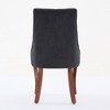 APRILSOUL Rayon Flocking Linen Dining Chairs,Tufted Kitchen,Fabric Upholstered with Curved Solid Wood Legs, Set of 2, Dining Room - 2 of 4