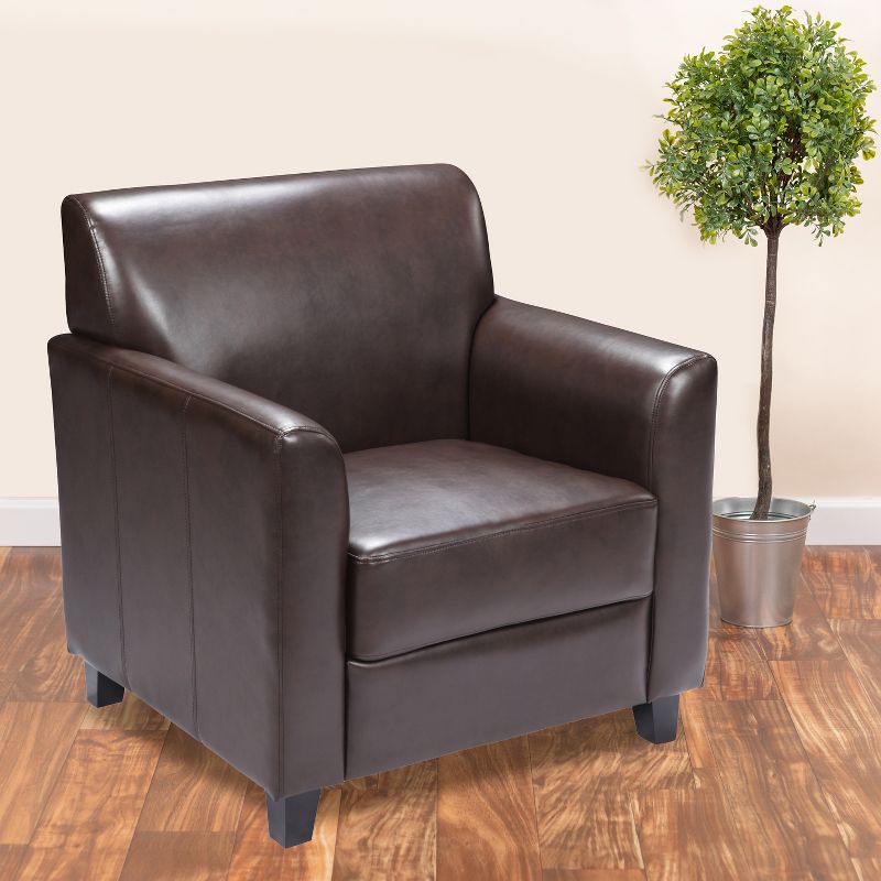 Emma and Oliver Leather Chair with Clean Line Stitched Frame, 2 of 9