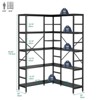 Jojoka 4-Tier L-Shaped Industrial Bookshelf, Heavy Duty Corner Bookcase with Open Shelves and Curved Panels for Bedroom or Living Room Display - 2 of 4