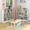 Costway 10-Cube Bookcase for Kids 41"Wooden Toy Storage Organizer for Kid’s Room White/Natural - 2 of 4