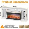 75 Inch Rustic Fireplace TV Stand, 3-Sided Glass Media Console for TVs Up to 85", LED Lights & Storage, Entertainment Center, White - 2 of 4