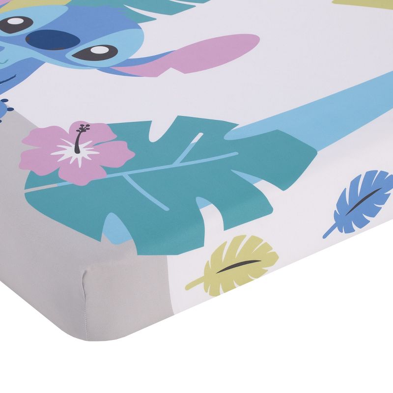 Disney Stitch Blue, Teal, Lime, Lavender, and White Living the Dream Photo Op Fitted Crib Sheet, 2 of 5