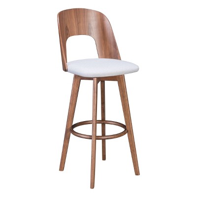 Retro Modern Barstool Walnut/Light Gray - ZM Home