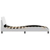 vidaXL Bed Frame White Faux leather, metal, plywood, engineered wood Twin - 4 of 4