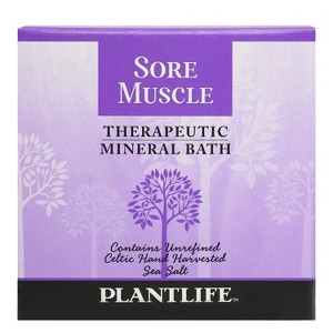 Sore Muscle Bath Salt Soak 3oz | Travel Size Mineral Soak for Muscle Relief & Recovery | Natural Aromatherapy | Plantlife - 1 of 3