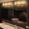 Rennnsan Havora 25" Hardwired 3 -Light Crystal Dimmable Contemporary Dimmable Vanity Light in Black & Brass & Chrome - 4 of 4