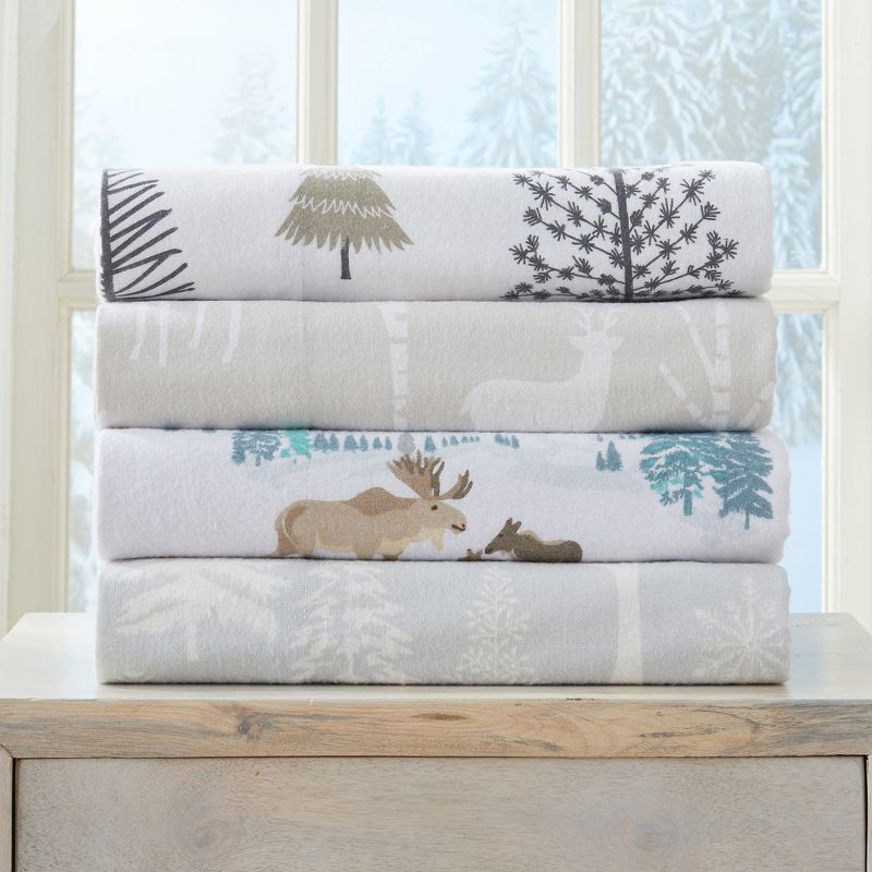 Market & Place Turkish Cotton Flannel Printed Sheet Set, 5 of 7