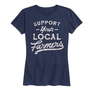 Women's - Instant Message - Support Your Local Farmers Short Sleeve Graphic T-Shirt - 1 of 4