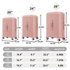 UBSSO 3 Piece Hardside Spinner Luggage Set with TSA Lock, 20" Carry-On, 24" & 28" Suitcases, Pink - 4 of 4