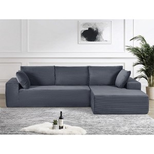 108'' L-Shaped Sectional Sofas with Full Foam Cushioning and No Assembly Required, Left Facing Sleeper Couch for Living Room or Bedroom - 1 of 4