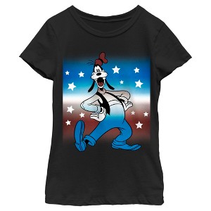 Girl's Mickey & Friends Patriotic Dancing Goofy T-Shirt - 1 of 4
