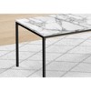 Table Set, 3pcs Set, Coffee, End, Black Metal, White Marble Look Laminate, Contemporary, Modern - 3 of 4