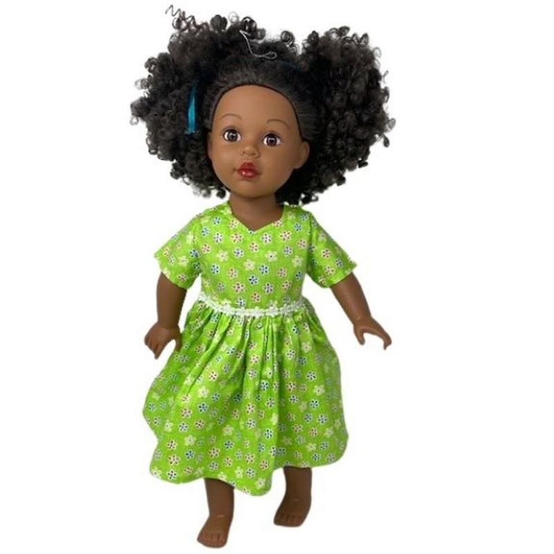 Doll Clothes Superstore Neon Green Flower Dress Fits 18 Inch Girl Dolls Like American Girl Our Generation My Life, 2 of 5