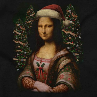 Christmas Mona Lisa Santa Claus Sweatshirt for Men or Women Brisco Brands