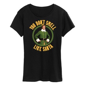 Women's - ELF - Christmas You Don't Smell Like Santa Short Sleeve Graphic T-Shirt - 1 of 4