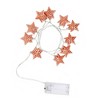 Perfect Holiday 10 LED String Light with Rose Gold Small Metal Star Battery Operated -Warm White - 2 of 4