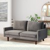 Velvet Loveseat Mid-Century Modern Sofa Tufted Couch with Wooden Legs for Living Room - 3 of 4