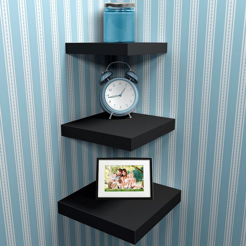 Sorbus 3 Piece Set Floating Square Shelves - Stylish, Versatile & Easy to Install! Perfect for Showpieces & Decor, 2 of 6
