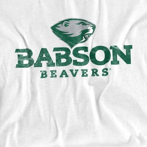 Babson College Official Distressed Primary Adult T Shirt, White - 1 of 4