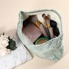 Unique Bargains Travel Canvas Floral Zipper-Closure Green 1 Pc - 3 of 4