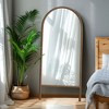 Wooakway Solid Wood Full Length Mirror Arch Accent Wall Mirror Novelty Cheval Mirror Black/Brown - 2 of 4