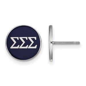 Black Bow Jewelry Sterling Silver Sigma Sigma Sigma Greek Life Stud Earrings - 1 of 3