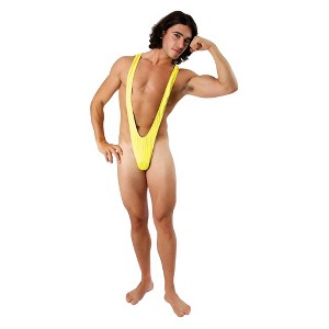 Orion Costumes Borat Mankini Thong Swimsuit (luminous Yellow) Adult Costume - 1 of 4