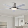 YUHAO 52 in. indoor Nickel Flush Mount Standard Ceiling Fan with Light, Reversible Blades and Remote Control Included - 3 of 4