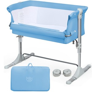 Infans Portable Baby Bedside Bassinet Infant Travel Bassinet Crib W/Carrying Bag Blue - 1 of 4