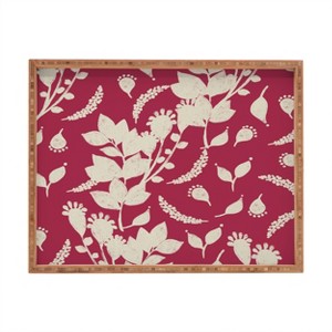 Viviana Gonzalez Floral Magenta vibes Rectangular Bamboo Tray - Deny Designs - 1 of 2