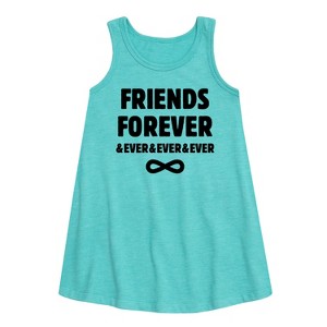 Girls' - Instant Message - Friends Forever And Ever Graphic Sleeveless Aline Dress - 1 of 4