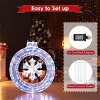 Syemin Decorative Holiday Scene Props 33 Inch Snowflake Wreath Christmas Decoration Outdoor and Indoor Christarm Decor, White, 30"*30"*33" - 3 of 4