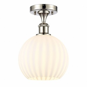 White Venetian - 1 Light Semi-Flush Mount In Modern Style-11.25 Inches Tall and 8 Inches Wide - 1 of 1