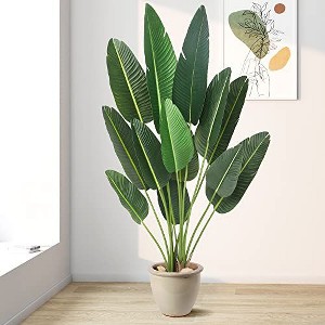 2pcs Bird of Paradise Artificial Plant, 5 Feet Faux Bird Paradise Plant Green Tropical Artificial Plants - 1 of 4