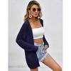 Womens Summer Lightweight Cardigan Long Sleeve Open Front Loose Beach Crochet Cover Up - 2 of 4