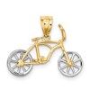 Black Bow Jewelry 14k Two Tone Gold Small 3D Bicycle Pendant - 3 of 4