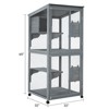 69-Inch Catio, Wooden Cat Enclosure with Waterproof Roof, 4-Tier Cat House with Removable Tray, Indoor and Outdoor Use, Grey - 3 of 4