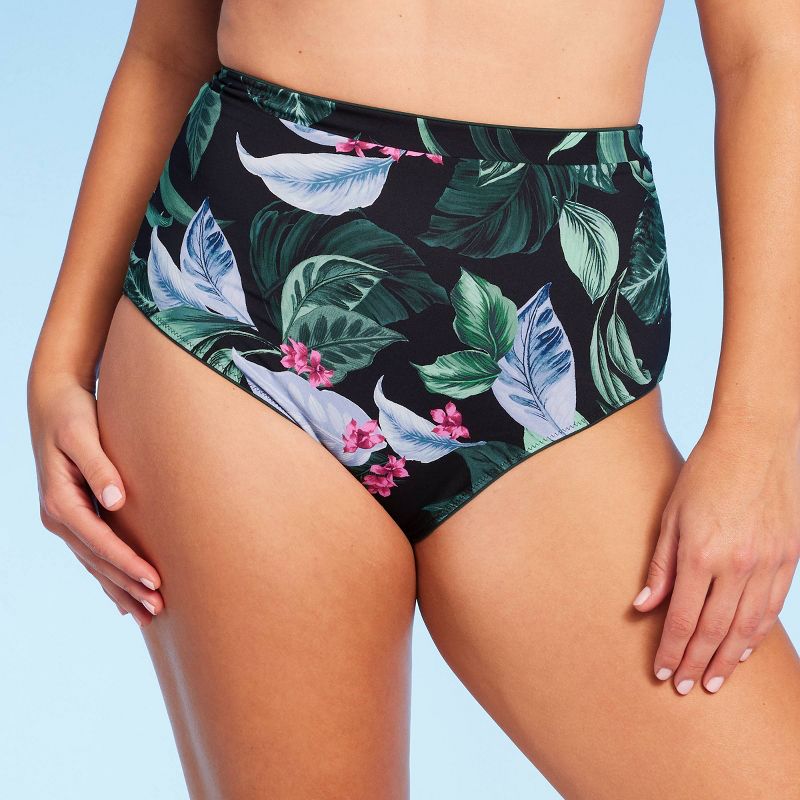 Women&#39;s Tropical Print Reversible Extra High Waist Medium Coverage Bikini Bottom - Kona Sol&#8482; Multi, 6 of 8