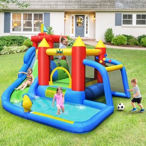 Infans Inflatable Bouncer Water Slide Bounce House Splash Pool without Blower - 1 of 4