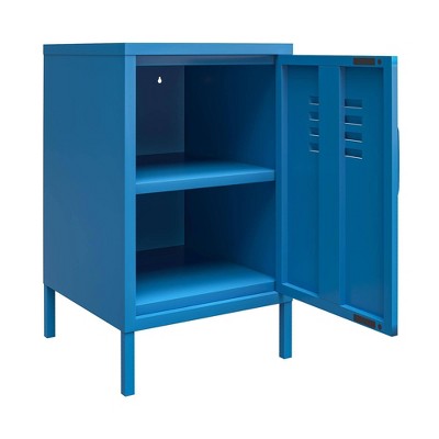 Bright Blue Novogratz Cache Metal Locker End Table with Storage