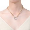 Guili Sterling Silver 14k Yellow Gold Plated Dazzling Circle Pendant with Cubic Zirconia, A Perfect Statement of Sophistication and Glam - 3 of 3