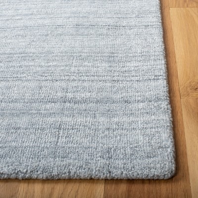 Gray Hand-Knotted Viscose Square Area Rug, 3' x 5'