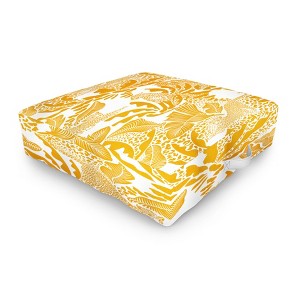 evamatise Surreal Jungle in Bright Yellow Outdoor Floor Cushion - Deny Designs - 1 of 2