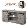 ODK Farmhouse TV Stand 65+ inch, Sliding Barn Doors and Storage Cabinets & Adjustable Shelf, Media Console for Living Room, Bedroom - 2 of 4