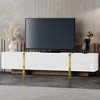 CLIHOME Luxury Fluted TV Stand for TVs Up to 80", Modern Entertainment Center with Storage Cabinets & Drawers, Smooth Media Console - 3 of 4