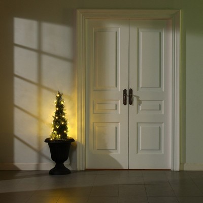 DR.Planzen Artificial Cedar Tree Artificial Cedar Topiary Trees with a pretty light strip  perfect for Christmas Home Decor set of 1 pack.