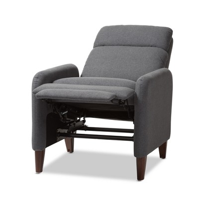 Casanova Mid-Century Modern Gray Fabric Recliner Chair